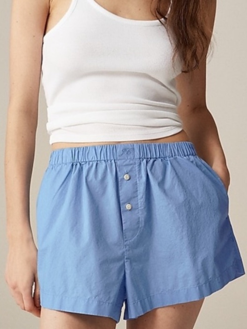 NWT JCrew Cotton Poplin Boxer Sleep Shorts With Pockets Size XS $59.50 CK329